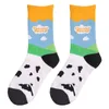 Nouvelles chaussettes de crème glacée au lait stock chaussettes femmes hommes unisexe coton chaussettes de basket-ball