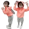 Autunno Primavera Bambini Set di abbigliamento per orecchie di coniglio grande Neonati maschi Ragazze Felpe con cappuccio Pantaloni 2 pezzi Outfit Bambino Sport per bambini