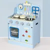 محاكاة المطبخ أدوات التظاهر بلعب Girl Kitchen الأطفال الخشبيين ألعاب تعليمية تفاعلية للأطفال هدايا عيد ميلاد LJ201211