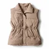 Kvinnor Ny Vest Ärmlös Jacka Down Bomull Vinter Waistcoat Koreansk Lace Solid Plus Storlek Höst Kvinnor Vest Coat Gilet Femme