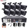 SIMICAM 8CH 4CH 720P / 1080P AHD Kamera bezpieczeństwa System CCTV Zestaw DVR CCTV Wodoodporna Outdoor HomeDideo System Nadzoru HDD1