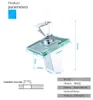 Led Light Basin Faucet Bathroom Waterfall Taps Temperature Change Color Single Hole Deck Mounted Water Sink Tap