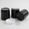 20 x Empty 250G Black PET Jars with White Plastic Screw Lids 250ml 8.33OZ Cream Container With PE Padgood qualtity