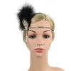 Vintage Women Wedding Bride Hair Accessories With Rhinestones Retro Elegant Strap Flower Beaded Feather Party Headband