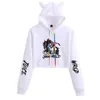 Hoodie Wholesale Juice Wrld Hot Hand Cat Ears Exposed Navel Hooded Pullover Women's Fashion Sweater