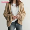 Women Solid Cardigan Long Sleeve Knitted Sweater Women Open Stitch Casual Sweaters Women Invierno Loose Cardigan Mujer 201223