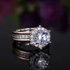 2022 fashion charm new creative two-color zircon engagement ring fashion wedding party gift ring 3 colors optional top quality manufacturer wholesale (no box)