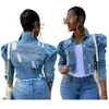 women jean jacket coat outerwear autumn winter denim top womens tops fashion coats solid womens clothing klw5203