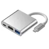 USB-C 3 em 1 conversor de cabo para Samsung Huawei iPad Mac USB tipo C 4K adaptera52a45