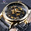 Hot New Forsining Fusini Foreign Trade Popular Style Cross-Border Automatic Hollow Mechanical Watch Mens Leather Belt Watch Wristwatches