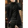 Blusas Masculinas Cardigã de Malha Suéter Masculino 2021 Outono Masculino Jaqueta Longa Casual Slim Fit Trench Knitwear Streetwear Tops Cinza