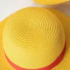 Ebeveyn-çocuk Hasır Şapka Performansı Animasyon Cosplay Aksesuarları Yaz Güneş Kap Sarı Yelken Balıkçılık Kız Erkek Çocuklar için