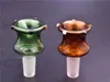 Glissades de verre bouts pi￨ces bongs bols accessoires fumeurs 18 mm 14 mm femelle m￢le enivrante fumant les piles ￠ eau dab glissade de bong 2pcs