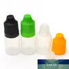 Botellas cuentagotas de plástico PE suave de 200 Uds., 5ml, botella vacía con tapa a prueba de niños, vial de líquido E recargable