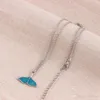 Fisksvans halsband Ocean Sea Blue Whale Tail Mermaid Hängsmycke Halsband Vackert lyxiga smycken Lysande halsband