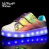 Boyutu 25-37 Çocuk Işıklı Aydınlık Ayakkabı Işıklı Taban Çocuk Sneakers ile LED Işıkları ile USB Borsalı Parlayan Sneakers Erkek Kız 201113