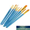 10 Pcs blue Artist Paint Brush Set Nylon Hair Watercolor Acrylic Oil Painting Brushes Drawing Art Supplie