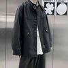 Gli amanti degli uomini vestiti da baseball pu giacche da moto in pelle trench abbigliamento russo cappotti larghi maschili slim fit giacca nera 220125