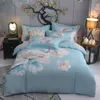 Vintage Shabby Blossom Flowers Gray Duvet Cover 100%Cotton Soft Bedding set Quilt Cover Bed Sheet Pillowcases Queen King size 201119