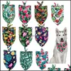 Hondenkleding levert huisdier home tuin lente zomer honden bandana fruit tropische stijl polyester kat sjaal puppy driehoekige slabbetjes huisdieren accessor