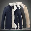 Men's Jackets Winter Fashion Men Jacket Slim Fit Stand Collar Casual Thick Velvet Korean Style Cashmere Warm Coats Outwear