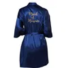 Glitter Silver Golden Print Robes nupciales Albornoz Mujeres Hermana de la novia Novio Pijamas Maid of Honor Robes Regalos LJ200822