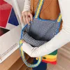 Designer- tailândia arco-íris bolsa de lona meninas saco de tricô de lã algodão pano mulheres ombro adorável estudante bolsa senhora senhora messenger
