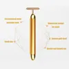 Gold Roller Vibrating Facial Massager Slimming Ansiktsskinn Skönhet Bar Lift Drawning Wrinkle Bar Pulse FÖRSLAG FASSA MASSAGE4511950