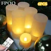 LED Tea Light Set of 6 Rechargeable w/USB Charging Cable Remote Controlled Flameless Flickering Candle Christmas Candles Hallowe 211222