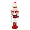 1pcs 38cm peint à la main en bois casse-noisette roi figurines ornements de Noël poupées pour amis et enfants accessoires de décoration 201130