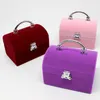 Gift Wrap Women Earrings Rings Jewelry Packaging Boxes Portable Velvet Necklace Box With Handle1