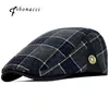 Fibonacci High Quality Retro Adult Berets Men Wool Plaid Cabbie Flatcap Hats for Women039s Newsboy Caps3446462