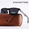 Sonnenbrille Eyecrafters Designer Herren Aluminium Polarisiert Retro Vintage Quadratische Brillen Herren Fahren Verspiegelte Sonnenbrille SilvBla