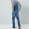 Heren jeans shujin 2021 mannen denim broek algemene uit één stuk volledige lengte gescheurde jumpsuits slanke casual overalls pantalon1