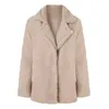 Cappotto da donna in pile granulato Tendenza moda Manica lunga Risvolto Capispalla con cappuccio Designer Donna Inverno Addensare Cappotti casual larghi in misto lana