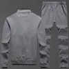 Zwei Stück Set Herren Trainingsanzüge Frühling Herbst Einfarbig Männer Marke Sportswear Jacke Hosen Sweatsuits Plus Größe Kleidung 5XL 201109