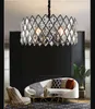 Modern crystal hanging chandelier black round lustre design led chandeliers for living dining room lights bedroom lamp