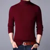 Mäns Tröjor Pure Färg Men Turtleneck Pullover Tröja Högkvalitativ vinter Neutral Minimalistisk Top Blue White Red Gray Black 3XL