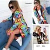 2020 Mulheres Moda Floral Zipper Bomber Jacket Baseball Brasão Outwear Hoodie Sexy Feminino manga comprida Casual Tops Outwear Overcoat