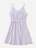 Teen Girls Surplice Neck Belted Slip Dress SHE