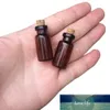 16x35x7 mm 2 ml Lege Mini Amber Glas Parfum Injecties Hangers Kleine Glazen flessen met kurken Decoratieve potten 100 stks