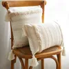 European Style Four-corner Lace Tassel Cushion Office Lumbar Pillow Cotton Tufted Custom Sofa Pillowcase Chair Pad 211229296a