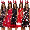 Plus Size Woman Vintage Dress Santa Christmas Retro Xmas Printed ONeck Sleeveless Swing Dress Sexy Women Clothing 7088288