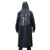 Yuding Black Fashion Long Men Raincoat Unisex Adult Waterproof Poncho Tour Plastic Rain Coat with Letter Printing Drawstring Y200324