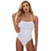 Costumi da bagno sexy Donna 1pc Bikini Costumi da bagno bianchi Body Monokini Beachwear femminile Costume da bagno senza schienale per le donne T200708