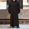 Incelunファッションのイスラムイスラム教徒のカフタンソリッドフード付き長袖ローブAbaya Saudi Arabia中東男性服Jubba Thobe 5xL1