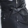 Winter Coat Women Leather Jacket Long Coat Female Black Fashion Suede Pälsjacka Kvinnor Bow Motorcykeljacka PU WARM PR91 20103030