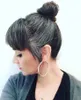 9Aグレーストレートソルトとコショウの高いPonytail Bun Updo Chignon、ゴージャスなNaturesHighlightsグレーポニーラップ女性ヘアピース拡張銀120g 100g