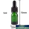 Flacons compte-gouttes en verre vert de 5ml, 12 pièces, avec Pipette, pour huiles essentielles, produits chimiques de laboratoire d'aromathérapie
