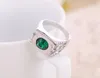 Mężczyźni Ring Green Green Lantern Pierścień dla mężczyzn Oryginalna 925 Sliver Gem Stone Fine Jewelry Kobiety Mężczyźni Gemstone Pierścienie